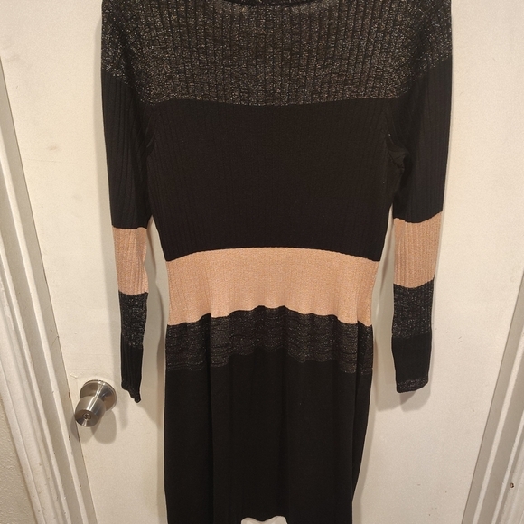 Roz & Ali NWT Color Block Long Sleeve Sweater Dress Sz 2X Party Career Event - Picture 8 of 8